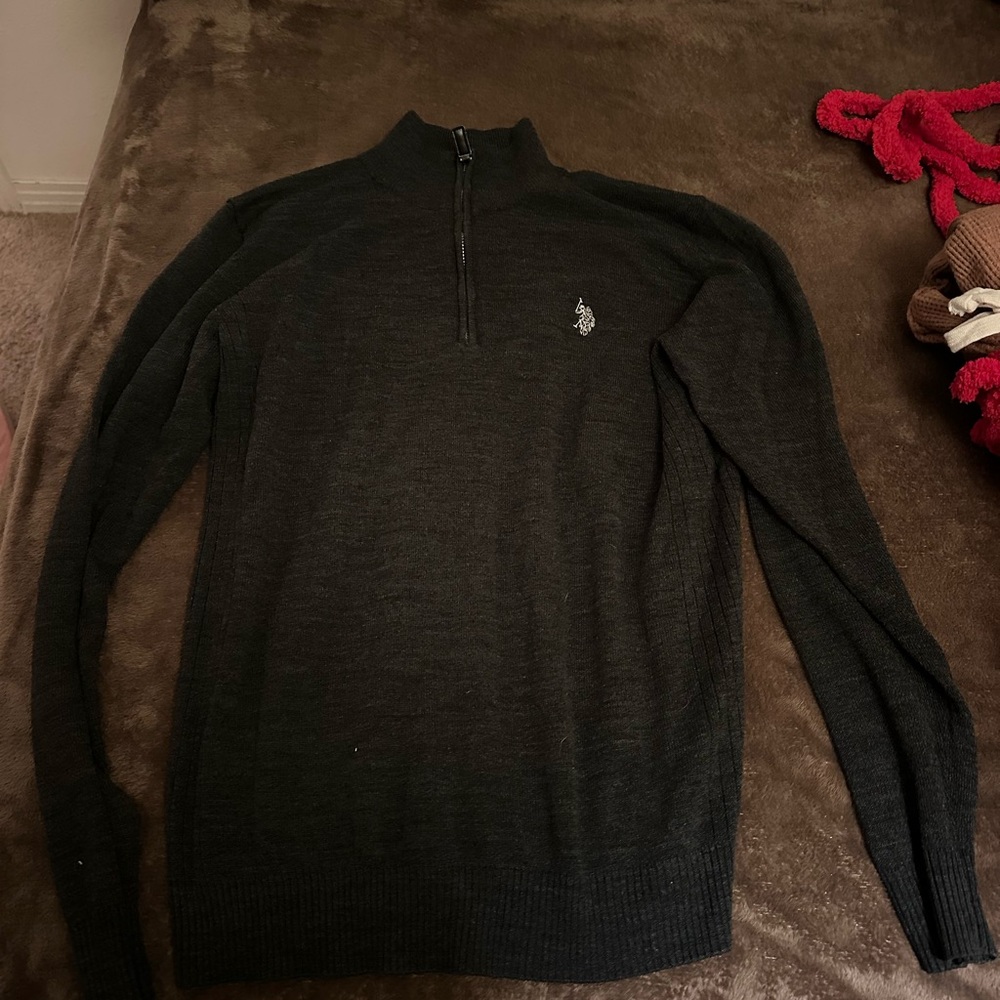 Men's Polo Black Half-Zip Sweater